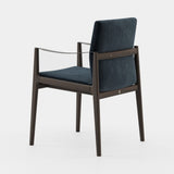 Laskasas Jayne Chair with Arms in Vienna Deep Blue velvet, fourth view