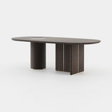Laskasas Kahlo Dining Table in Smoked Eucalyptus Veneer Matte