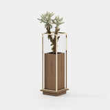 Laskasas Lanie Flower Pot in Walnut Veneer Matte