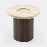 Laskasas Lao Side Table in Smoked Eucalyptus Veneer Matte, third view