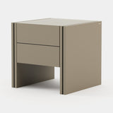 Laskasas Mucala Bedside Table in Beige Grey Lacquer Matte
