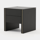 Laskasas Mucala Bedside Table in Black Lacquer Matte