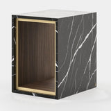 Laskasas Nilo Side Table in Nero Marquina Polished Marble
