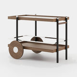 Laskasas Pitt Tea Cart in Walnut Veneer Matte