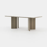 Laskasas Ponza Dining Table in Beige Grey Lacquer Matte