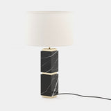 Laskasas Quentin Table Lamp in Nero Marquina Polished Marble