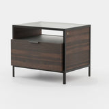Laskasas Rowling Bedside Table in Smoked Eucalyptus Veneer Matte