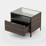 Laskasas Rowling Bedside Table in Smoked Eucalyptus Veneer Matte, fourth view