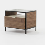 Laskasas Rowling Bedside Table in Walnut Veneer Matte
