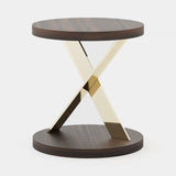 Laskasas Sally Side Table in Smoked Eucalyptus Veneer Matte