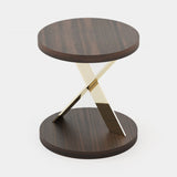 Laskasas Sally Side Table in Smoked Eucalyptus Veneer Matte, third view