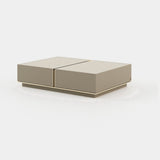 Laskasas Sila Coffee Table in Beige Grey Lacquer Matte