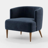 Laskasas Veera Armchair in Vienna Deep Blue velvet