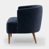 Laskasas Veera Armchair in Vienna Deep Blue velvet, third view