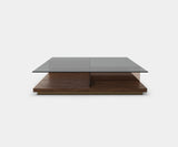 Caffe Latte Odisha Coffee Table in smoked glass, bronze glass and walnut