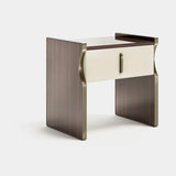 Lennox Leather Drawer Luxury Bedside Table, alternative angle