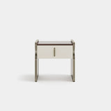 Lennox Leather Drawer Luxury Bedside Table, alternative angle