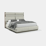 Lennox Tailored Headboard Luxury Bed: light grey fabric (Cat B)
