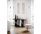Logan Sahara Noir Marble Console Table: Luxury Entryway Furniture, alternative angle