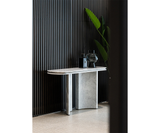 Logan Sahara Noir Marble Console Table: Luxury Entryway Furniture, alternative angle