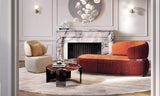 Louis Contoured Shell Luxury Chaise Longue styled in a luxury interior