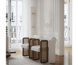 Lumière Floor Lamp: A Warm Glow for Modern Living Spaces. Fill your home with a warm and inviting ambiance with the Lumière floor lamp by Mezzo Collection. This captivating design features a white metal exterior that houses a gleaming gold interior, creating a soft, diffused glow perfect for any modern living space.