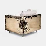 Boca do Lobo Imperfectio Armchair, rear view of the hammered brass