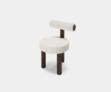 Caffe Latte Freddo Dining Chair in Ascot Pearl bouclé, view from above