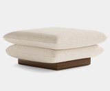 Luxury Walnut Stool for Modern Interiors: This high-end walnut wood stool with brass detailing offers a touch of mid-century modern style. Ideal for luxury home decor.