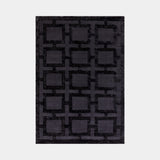 Luxury Viscose Geometric Lattice Rug, shown in Black