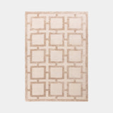 Luxury Viscose Geometric Lattice Rug, shown in Sand