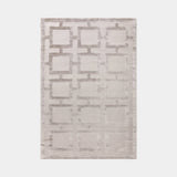 Luxury Viscose Geometric Lattice Rug, shown in Silver