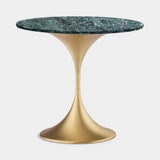 Mefisto Flared Base Luxury Side Table in green marble