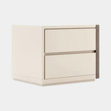 Miley Lacquered Bedside Table with Upholstered Side