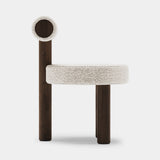 Caffe Latte Freddo Dining Chair in Ascot Pearl bouclé, side view