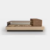Caffe Latte Harar Coffee Table in Manilla Toffee and Dark Emperador marble