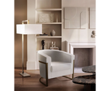 Durable Minimalist Design: The Madison Armchair by Touched Interiors - Enjoy the perfect blend of style and functionality with the Madison Armchair by Touched Interiors. This minimalist design features luxurious, durable upholstery and a sleek epoxy iron base with a stunning bronze finish. The Madison is built to last, offering exceptional comfort and a touch of modern luxury to your living space.