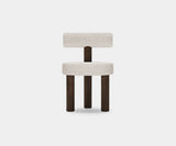 Caffe Latte Freddo Dining Chair in Ascot Pearl bouclé with dark bronze and walnut