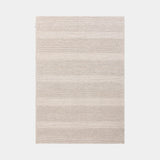 Natural Stripe Hand Woven Wool & Viscose Rug in Cream Stripe