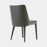 Domkapa Louise Dining Chair, view 4, in dark green leather with dark stained ash legs