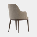 Domkapa Anna Dining Chair with Armrests, view 4, in taupe Arno fabric with dark stained ash legs