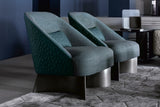 Giorgio Collection Mirage Armchair in teal velvet with satin black nickel legs, room setting 1