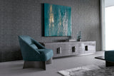 Giorgio Collection Mirage Armchair in teal velvet with satin black nickel legs, room setting 3
