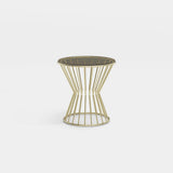 Orla Bronze Glass Luxury Side Table: bronze glass top on a sculpted metal base
