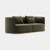 Domkapa Chloe Sofa, view 2, in a deep green velvet on a brushed gold base
