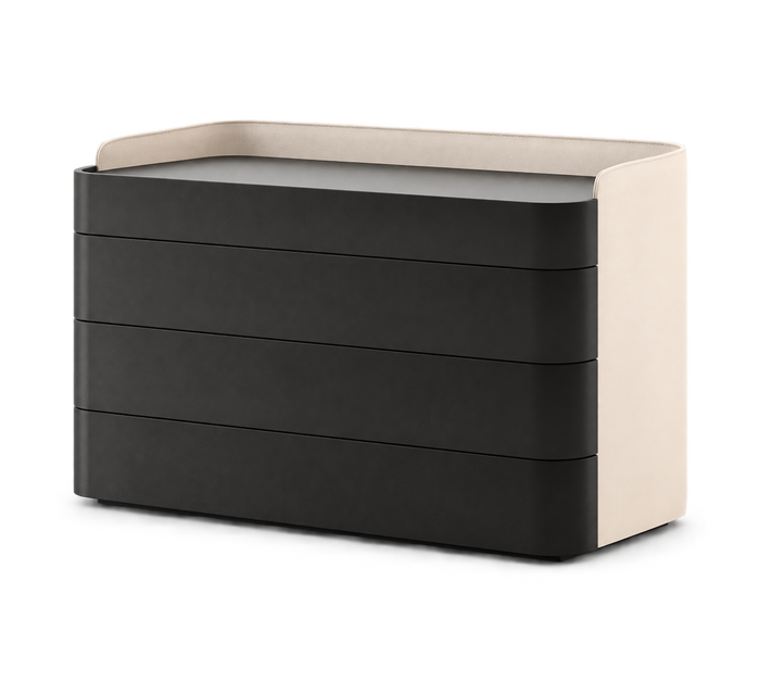 Laskasas Pema chest of drawers – Black Lacquer Matte
