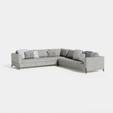 Perla Shell Back Luxury Corner Sofa: light grey fabric (Cat B), shown as the right hand corner
