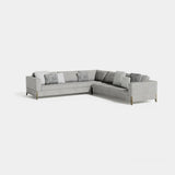 Perla Shell Back Luxury Corner Sofa: light grey fabric (Cat B), shown as the right hand corner