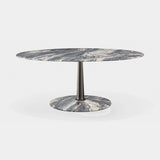 Rastrema Round Pedestal Luxury Dining Table in Green Cipollino marble