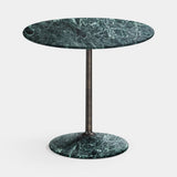 Rastrema Round Pedestal Luxury Side Table in green marble